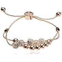 GUESS Womens Double Row Round Bead and Fireball Slider Bracelet