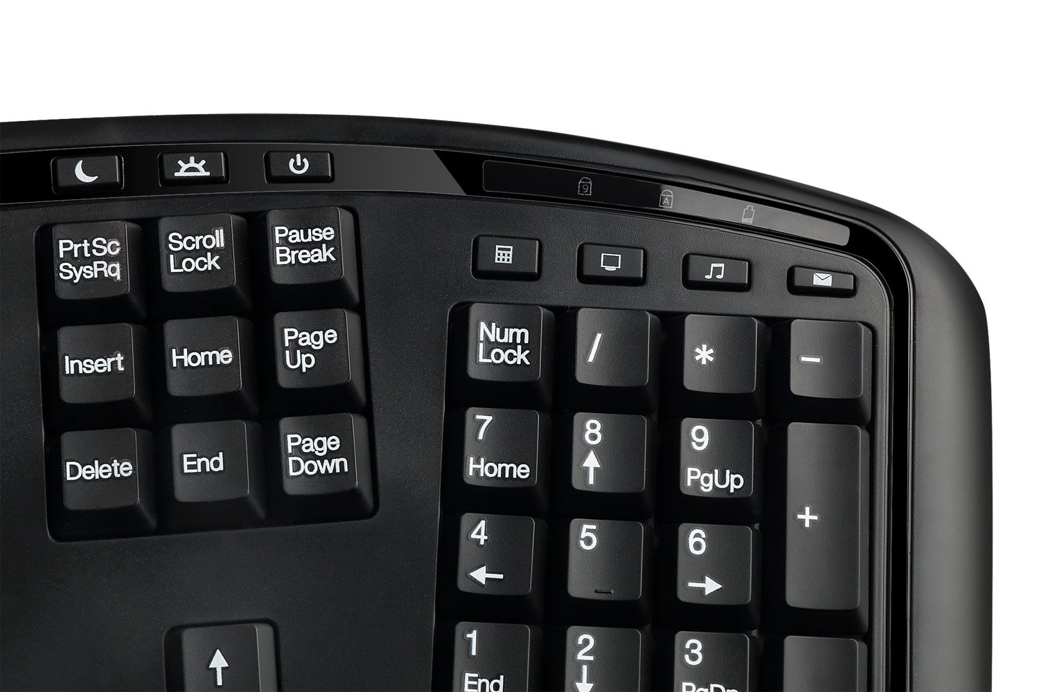 Adseeo Tru-for 3500 2.4GHz Wireless Ergonomic Trackball Keyboard for Win 8/7/Vista/XP (WKB-3500UB), Black