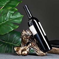 AEVVV Golden Girl Hair Wine Bottle Holder, Resin Artwork for Kitchen Storage and Organization, Luxurious Tabletop Accessory