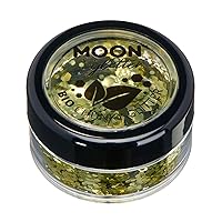 Biodegradable Eco Chunky Glitter by Moon Glitter - 100% Cosmetic Bio Glitter for Face, Body, Nails, Hair and Lips - 3g - Gold