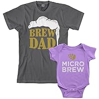 Threadrock Brew Dad & Micro Brew Infant Bodysuit & Men's T-Shirt Matching Set