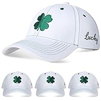 4 Pcs St Patrick's Day Baseball Cap Clover Leaf Baseball Cap Irish Hat Clover Embroidered Hat Irish Gifts for Men Women