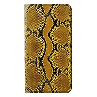 RW3365 Yellow Snake Skin Graphic Print PU Leather Flip Case Cover for Samsung Galaxy S24