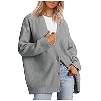2023 Fall New Cocoon Cardigan, V Neck Knit Cardigan, Long Sleeve Open Front Casual Chunky Knit Cardigan Sweater