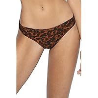 PQ Swim Women's Cheetah Print Reversible Brazilian Bikini Bottom