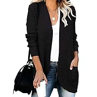 RMXEi Women's Casual Sweater Solid Color Mid-Length Long-Sleeved Sweater Coat Women