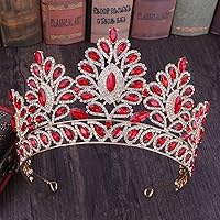 hair jewelry crown tiaras for women Luxury Baroque Vintage Gold Crystal Rhinestone Tiaras And Crowns Queen Princess Diadems Women Bridal Wedding Hair Accessories (Metal color : 618)