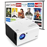 Portable Projector,SWZA Native 1080P Projector for Home Theater/Outdoor Movie,Video Projector Compatible TV Stick,HDMI,USB,Smartphone[100''Screen Included]