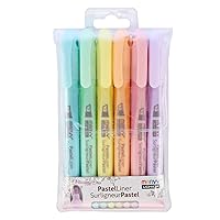 Marvy Uchida Pastel Liner Pen Set Art Supplies, Large Tip, Multiple Colors