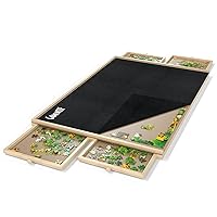 Gamenote Jigsaw Puzzle Board with Cover Mat - Portable Large Puzzle Table with Drawers for Adults, Wooden Smooth Plateau Work Surface (1000 Pieces)