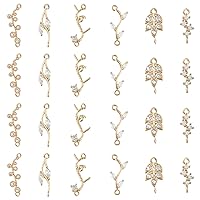 SUPERFINDINGS Cubic Zirconia Connectors Charms Light Gold Rhinestone Links for Bracelet Necklace Earring Half-Finished Jewelry Making