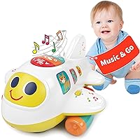 Baby Crawling Toys 12-18 Months - Musical Airplane Toys for Infant & Toddlers Age 1-2, Early Educational Gifts for 1 Year Old Boys Girls