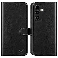 OCASE Compatible with Galaxy S24 5G Wallet Case, PU Leather Flip Folio Case with Card Holders RFID Blocking Kickstand [Shockproof TPU Inner Shell] Phone Cover (2024), Black