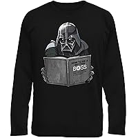 STAR WARS Darth Vader Dark Side Empire How to Be A Better Boss Funny Humor Pun Adult Men's Graphic Long Sleeve T-Shirt