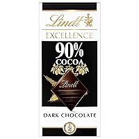 Lindt EXCELLENCE 90% Cocoa Dark Chocolate Candy Bar, Dark Chocolate, 3.5 oz. Bar