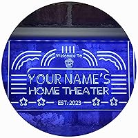 ADVPRO Personalized Your Name Custom Home Theater Established Year Decor Single Color LED Neon Sign 12 x 8.5 Inches st4s32-ph1-tm-b