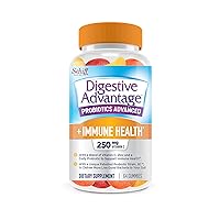 Digestive Advantage + Immune Health Probiotic Gummies, Daily Probiotics for Women & Men, Support for Occasional Bloating, Minor Abdominal Discomfort & Gut Health, 64ct Natural Fruit Flavors