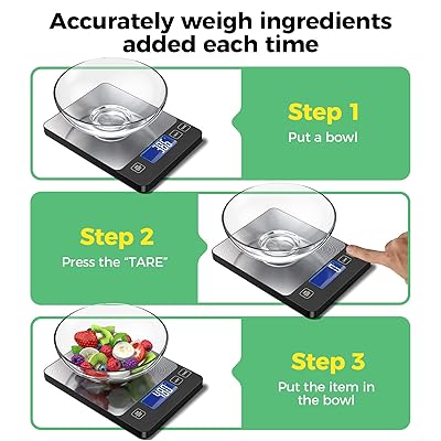 BOSINTY Scale Food 2 IN 1 Dual Power Mode Use for Meal Prep,[Load-bearing  33lb]Scale for Food Ounces and Grams, Unique CD-Grain Digital Kitchen Scale