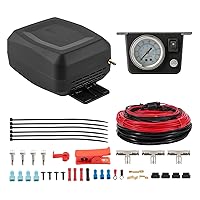 maXpeedingrods On Board Air Compressor System Universal Air Spring Compressor Kit with Gauge Air Line T Fittings for Trucks Vans