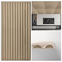 Art3d 2x4 ft Drop Ceiling Tiles in Walnut, 12-Sheet Semi-Cylinder Design 3D Wall Panels for Interior Wall Decor 24x48 inch