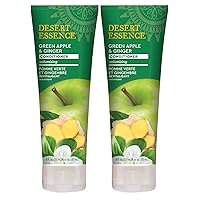 Desert Essence Green Apple and Ginger Conditioner - 8 fl oz - 2 Pack - Volume for Fine Hair - Moisturizing, Thickening, Volatizing - w/Organic Extracts and Oils, Vitamins, Antioxidants - Paraben-Free