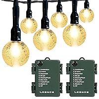 Battery Operated String Lights Waterproof 16FT 30 LED 8 Modes Fairy Garden Globe String Lights with Timer for Christmas Tree Holiday Outdoor Indoor Patio Party Decor, Warm White (2 Pack)