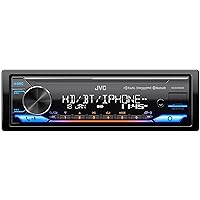 JVC KD-X470BHS Bluetooth Car Stereo Receiver with USB Port – HD AM/FM Radio, MP3 Player, Amazon Alexa Enabled - Detachable Face Plate with 2-line Display – Single DIN – 13-Band EQ (Black)