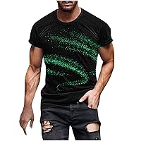 Men's Short Sleeve Crewneck 3D Printed T-Shirts Casual Fashion Lightweight Tee Tops Slim Fit Workout Muscle Shirt