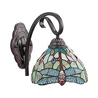 Chloe Lighting Empress Dragonfly Tiffany-Style Dark Bronze 1 Light Wall Sconce 8