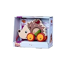 100006802 Pull-Along Hedgehog with Movable Ball and Sound Function, 16 cm, Silent Silicone Wheels, Made from 100% FSC Certified Plywood, from 1 Year