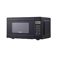 COMMERCIAL CHEF 0.9 Cu Ft Microwave with 10 Power Levels, Push Button and Child Lock, 900 Watt Microwave with Digital Controls, Countertop Microwave with Timer and Quick-Touch Menu, Black