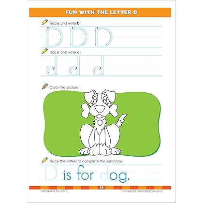 School Zone - Big Kindergarten Workbook - 320 Pages, Ages 5 to 6, Early Reading and Writing, Numbers 0-20, Basic Math, Matching, Story Order, and More (School Zone Big Workbook Series)