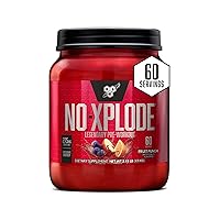 BSN N.O.-XPLODE Pre Workout Supplement with Creatine, Beta-Alanine, and Energy, Flavor: Fruit Punch, 60 Servings