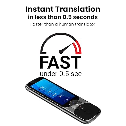 Jarvisen Language Translator Device. 200+ Countries 95+% Accuracy Instant Real-time Voice Translation & Offline Translation w/Wi-Fi, Bluetooth & 4G/LTE (Grey)