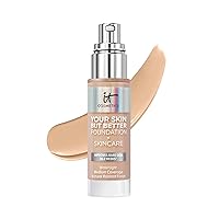IT Cosmetics Your Skin But Better Foundation + Skincare - Hydrating Medium Buildable Coverage - Minimizes Pores & Imperfections - Natural Radiant Finish - With Hyaluronic Acid - 1.0 fl oz