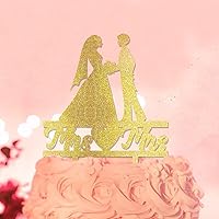 Mrs And Mrs Silhouette Cake Topper Glitter Gold 2 Brides Silhouette Two Women Wedding Decorations Personalized Name Wedding Date Women Marriage Gifts