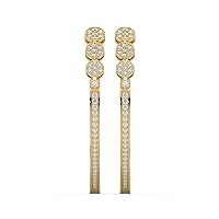 2.58TCW Round Cut Colorless VVS1 Lab Created Moissanite Diamond Lever Back Big Hoop Earring For Girls With 10K Yellow Gold