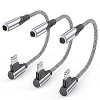 [Apple MFi Certified] 90 Degree Lightning to 3.5 mm Headphone Jack Adapter, 3 Pack iPhone Headphones Adapter Aux Dongle Adaptor Earphone Audio Coverter for iPhone 14 13 12 11 Pro Max XS XR X 8 7, iPad