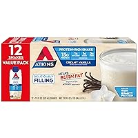 Creamy Vanilla Protein Shake, 15g Protein, Low Glycemic, 2g Net Carb, 1g Sugar, Keto Friendly, 12 Count