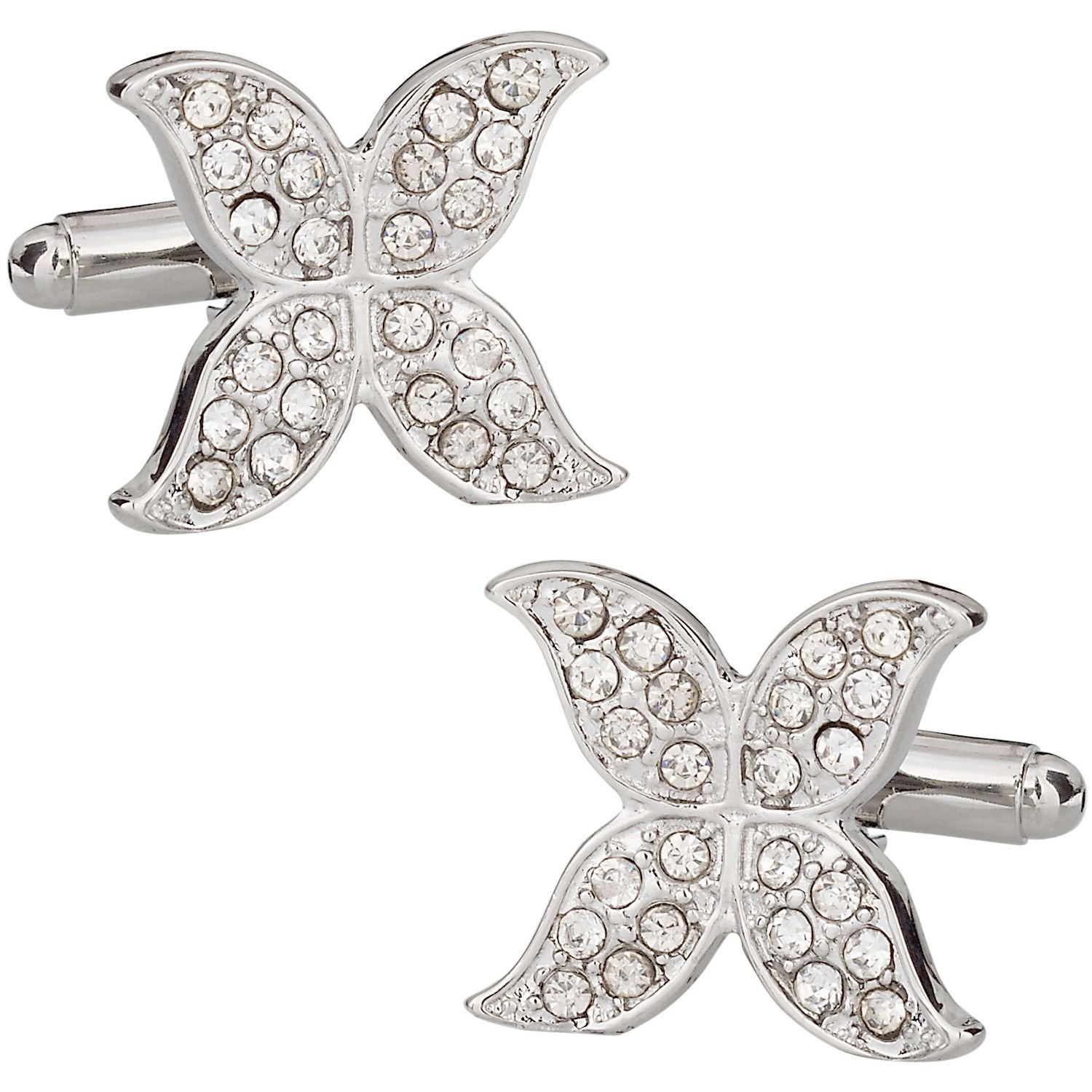 Crystal Butterfly Cufflinks with Travel Presentation Gift Box