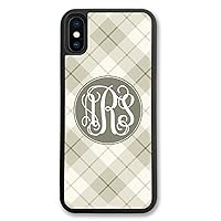 iPhone XR, Simply Customized Phone Case Compatible with iPhone XR [6.1 inch] Plaid Monogrammed Personalized IPXR