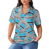 Made in Botswana Women's Sport Shirt Short Sleeve Golf T-Shirt Tennis Quick Dry Casual Tops Print Work Shirt