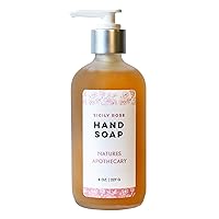 Sicily Rose Liquid Soap - Vegan, Sulfate-Free, Hypoallergenic, All-Natural, Plant-Derived, Eco-Friendly Refillable, Made in USA, 8oz Glass Bottle