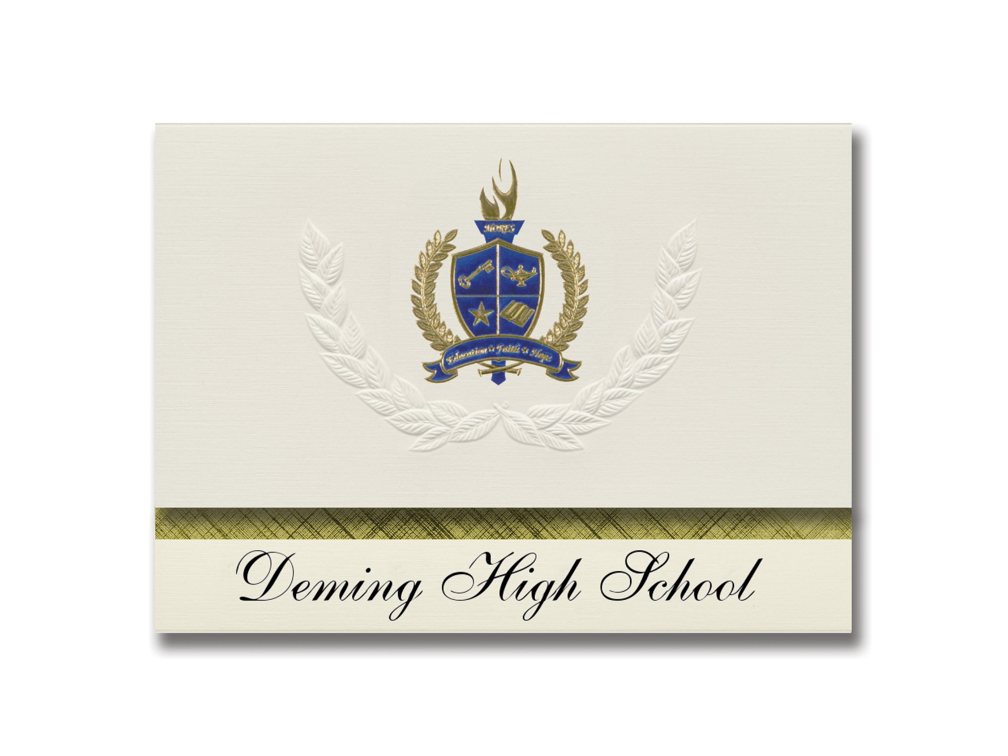 Signature Announcements Deming High School (Deming, NM) Graduation Announcements, Presidential style, Basic package of 25 with Gold & Blue Metallic...