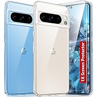 FNTCASE for Google Pixel 8-Pro Case: Clear Slim Shockproof Cell Phone Protective Cover | Anti Yellowing Scratch Proof Drop Proof Tough 5G Mobile Phone Protection Bumper Clear