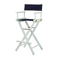 Casual Home Director's Chair ,White Frame/Navy Canvas,30
