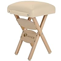 EARTHLITE Wooden Folding Stool - Hardwood Maple, CFC-Free, Massage Table Medical Spa Facial Salon Chair