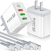 2Pack USB C Fast Charger 35W Type C Wall Charger Blocks Boxeroo 4Port Power Delivery Charging Block Plug Adapter with with 6FT USB C iPhone 15 Charging Cable Compatible for iPhone 15 Samsung S22