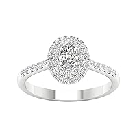 /3ct-1ct TDW Oval DOUBLE Halo Diamond Engagement Ring in 10k Gold