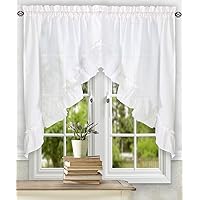 Ellis Curtain Stacey Ruffled Swag, 60 x 38 in, White